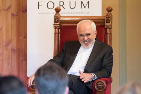Iran's Foreign Minister Mohammad Javad Zarif smiles during the opening of the Oslo Forum at Losby Gods outside Oslo, Norway, June 13, 2017. PHOTO BY REUTERS/NTB Scanpix/Hakon Mosvold Larsen