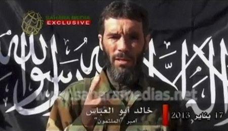 Veteran jihadist Mokhtar Belmokhtar speaks in this undated still image taken from a video released by Sahara Media, January 21, 2013. PHOTO BY REUTERS/Sahara Media via Reuters TV