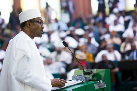 President Muhammadu Buhari delivers the 2016 budget at the National Assembly in Abuja, Nigeria, December 22, 2015. PHOTO BY REUTERS/Stringer