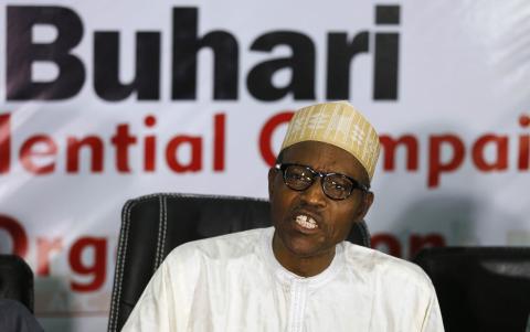 Nigerian opposition presidential candidate general Muhammadu Buhari of the All Progressives Congress (APC) party speaks during an interview in Abuja, February 8, 2015. PHOTO BY REUTERS/Afolabi Sotunde