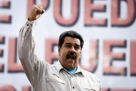 Venezuela's President Nicolas Maduro speaks to supporters during a rally against imperialism, in Caracas, March 12, 2015. PHOTO BY REUTERS/Carlos Garcia Rawlins