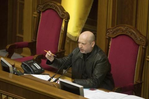 Speaker of parliament Oleksander Turchynov attends a session of the Ukrainian parliament in Kiev, February 22, 2014. PHOTO BY REUTERS/Alex Kuzmin