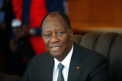 Ivory Coast President Alassane Ouattara speaks during the first cabinet meeting at the presidential palace in Abidjan, Ivory Coast, July 11, 2018. PHOTO BY REUTERS/Luc Gnago