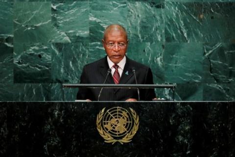 Prime Minister Pakalitha Mosisili of Lesotho addresses the United Nations General Assembly in the Manhattan borough of New York, NY, U.S., September 23, 2016. PHOTO BY REUTERS/Eduardo Munoz