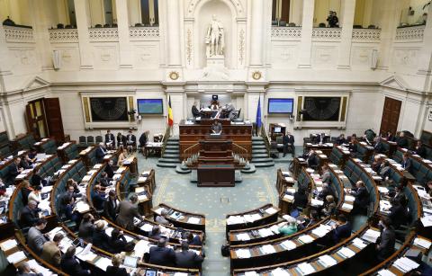 The lower house of the Belgian Parliament is seen during its plenary session in Brussels
