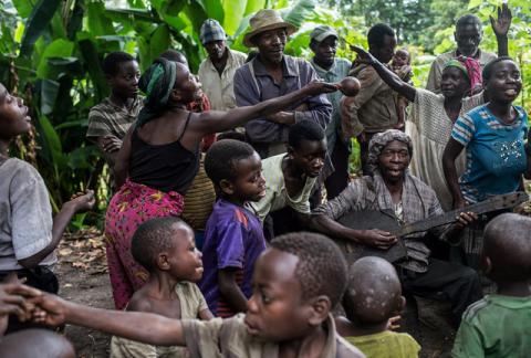 People sing and dance at Kagorwa Pygmy camp on Idjwi island in the Democratic Republic of Congo, May 18, 2016. PHOTO BY REUTERS/Therese Di Campo