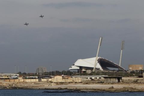 Russian warplanes fly in the sky over the Mediterranean coastal city of Latakia, Syria, January 28, 2016. PHOTO BY REUTERS/Omar Sanadiki