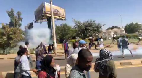 People participate in an anti-government protest in Omdurman, Sudan January 9, 2018 in this still image taken from a social media video. PHOTO BY REUTERS/Haitham Seo