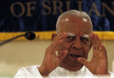Leader of the Tamil National Alliance (TNA) political party Rajavarothiam Sampanthan speaks during a Foreign Correspondents' Association of Sri Lanka forum in Colombo, June 4, 2013. PHOTO BY REUTERS/Dinuka Liyanawatte