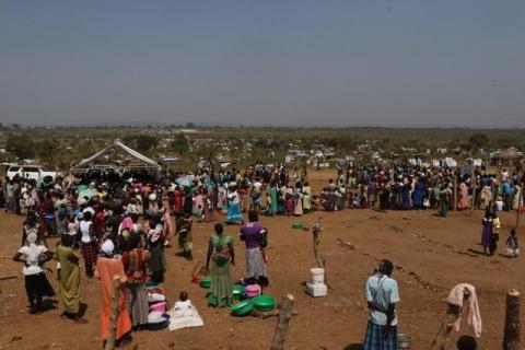 An aerial photograph showing South Sudanese refugees at Bidi Bidi refugee’s resettlement camp near the border with South Sudan, in Yumbe district, northern Uganda, December 7, 2016. PHOTO BY REUTERS/James Akena