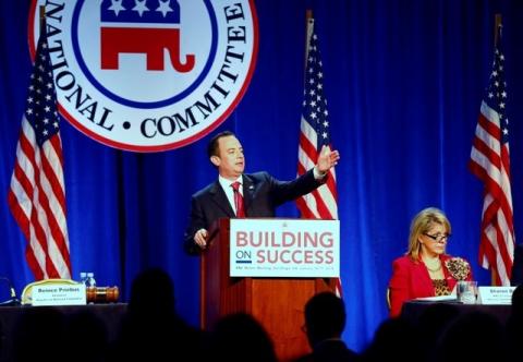 Republican National Committee Chairman Reince Priebus speaks at the Republican National Convention winter meetings in San Diego, California, January 16, 2015. PHOTO BY REUTERS/Mike Blake 