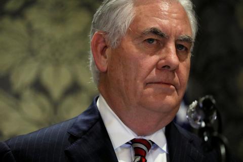 U.S. Secretary of State Rex Tillerson listens to a question during a news conference in Nairobi, Kenya, March 9, 2018. PHOTO BY REUTERS/Jonathan Ernst