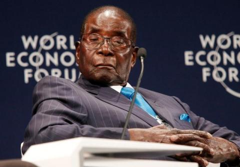 Zimbabwean President Robert Mugabe participates in a discussion at the World Economic Forum on Africa 2017 meeting in Durban, South Africa, May 4, 2017. PHOTO BY REUTERS/Rogan Ward