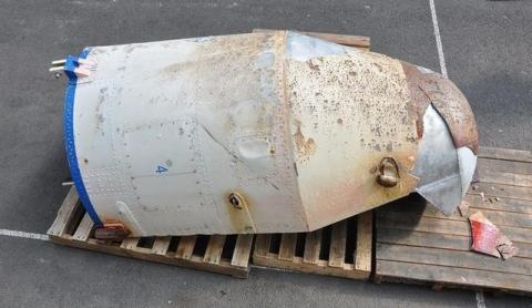 A metal object believed to be a part of North Korean long range rocket launched on February 7, 2016, in this undated handout picture provided by South Korean Defense Ministry and released by Yonhap, February 9, 2016. PHOTO BY REUTERS
