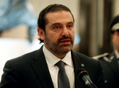 Saad al-Hariri who suspended his decision to resign as prime minister talks at the presidential palace in Baabda, Lebanon, November 22, 2017. PHOTO BY REUTERS/Aziz Taher