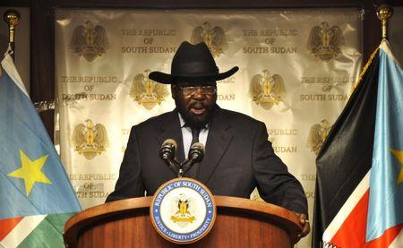 South Sudan's President Salva Kiir addresses a news conference at the Presidential palace in Juba, September 15, 2015. PHOTO BY REUTERS/Jok Solomun