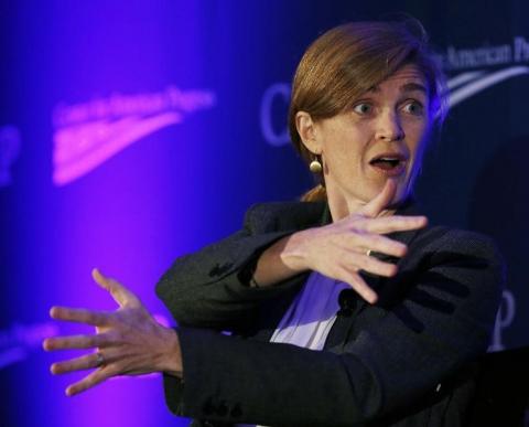 U.S. Ambassador to the United Nations Samantha Power speaks at the Center for American Progress' 2014 Making Progress Policy Conference in Washington, November 19, 2014. PHOTO BY REUTERS/Gary Cameron