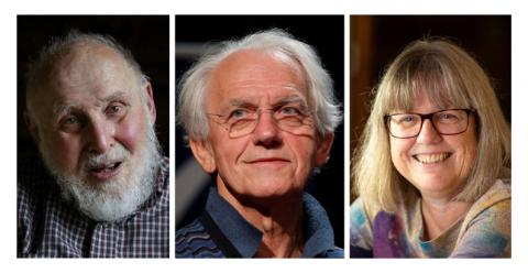 A combination picture shows the Nobel Prize for Physics 2018 award winners (L-R) Arthur Ashkin of the U.S., Gerard Mourou of France and Donna Strickland of Canada, October 2, 2018. PHOTO BY REUTERS/Brendan McDermid/Charles Platiau/Peter Power