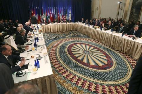 A meeting of Foreign Ministers about the situation in Syria is pictured at the Palace Hotel in the Manhattan borough of New York, December 18, 2015. PHOTO BY REUTERS/Carlo Allegri