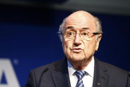 FIFA President Sepp Blatter addresses a news conference at the FIFA headquarters in Zurich, Switzerland, June 2, 2015. PHOTO BY REUTERS/Ruben Sprich