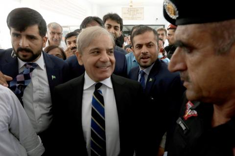 Shehbaz Sharif, brother of ex-prime minister Nawaz Sharif, at the Parliament house in Islamabad, Pakistan, August 13, 2018. PHOTO BY REUTERS/Faisal Mahmood