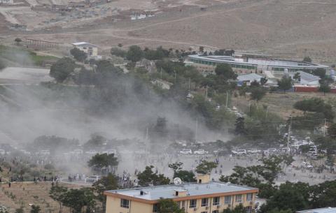 Smoke rises from the site of a suicide attack after a blast in Kabul, Afghanistan, June 3, 2017. PHOTO BY REUTERS/Stringer