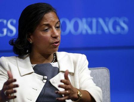 United States National Security Advisor Susan Rice answers questions after her speech at the Brookings Institution in Washington February 6, 2015. PHOTO BY REUTERS/Gary Cameron