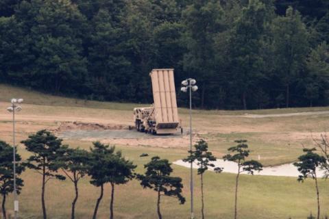 A Terminal High Altitude Area Defense (THAAD) interceptor is seen in Seongju, South Korea, June 13, 2017. PHOTO BY REUTERS/Kim Hong-Ji