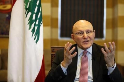 Lebanon's Prime Minister Tammam Salam speaks during an interview with Reuters in his office in Beirut, November 12, 2014. PHOTO BY REUTERS/Jamal Saidi