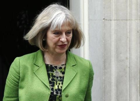 Britain's Home Secretary Theresa May leaves Downing Street in London