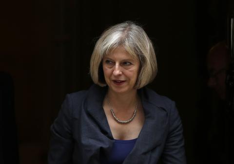 Britain's Home Secretary Theresa May leaves Downing Street in London