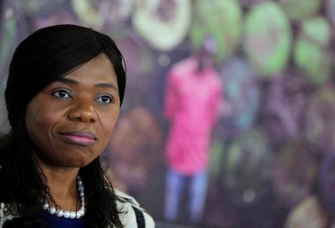 South African Public Protector Thuli Madonsela gestures during a briefing with journalists at Reuters offices in Sandton outside Johannesburg, South Africa, June 7, 2016. PHOTO BY REUTERS/Siphiwe Sibeko