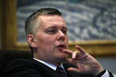 Poland's Defence Minister Tomasz Siemoniak speaks during an interview with Reuters in his office at the Ministry of Defence in Warsaw, April 10, 2014. PHOTO BY REUTERS/Kacper Pempel