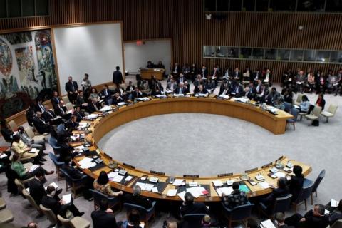 A general view shows a meeting of the United Nations Security Council at the U.N. headquarters in New York, April 16, 2010. PHOTO BY REUTERS/Lucas Jackson