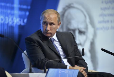 Russia's President Vladimir Putin attends a meeting with members of the All-Russian People's Front group to discuss issues on education in Penza