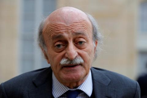 Lebanese Druze leader Walid Jumblatt leaves the Elysee Palace in Paris following a meeting with French President Francois Hollande, February 21, 2017. PHOTO BY REUTERS/Philippe Wojazer