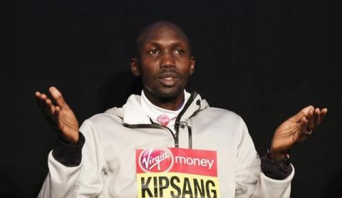 Kenya's Wilson Kipsang during a press conference ahead of the 2016 Virgin Money London Marathon. PHOTO BYREUTERS/Peter Cziborra Livepic