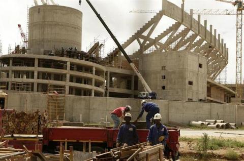 Workers at a construction site in South Africa