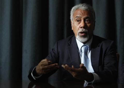 East Timor's Prime Minister Xanana Gusmao speaks during an interview with Reuters in Singapore, June 5, 2013. PHOTO BY REUTERS/Edgar Su