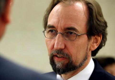 United Nations High Commissioner for Human Rights Zeid Ra'ad Al Hussein attends the 33rd session of the Human Rights Council at the U.N. European headquarters in Geneva, Switzerland, September 13, 2016. PHOTO BY REUTERS/Denis Balibouse