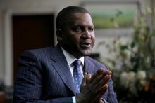 Founder and Chief Executive of the Dangote Group Aliko Dangote gestures during an interview with Reuters in his office in Lagos, Nigeria. PHOTO BY REUTERS/Akintunde Akinleye