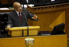 South Africa's President Jacob Zuma answers questions in parliament in Cape Town, August 6, 2015. PHOTO BY REUTERS/Mike Hutchings