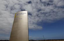 The logo of state power utility Eskom stands outside Cape Town's Koeberg nuclear power plant in this picture taken March 20, 2016. PHOTO BY REUTERS/Mike Hutchings