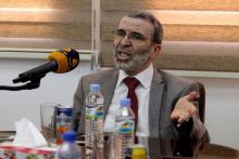 Mustafa Sanalla, the head of the National Oil Corporation (NOC), gestures during a meeting with members of the east's House of Representatives and officials from NOC at Arabian Gulf Oil Company, in Benghazi, Libya, October 24, 2016. PHOTO BY REUTERS/Esam Omran Al-Fetori