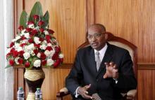 Kenya Central Bank Governor Patrick Njoroge speaks during an interview with Reuters in his office in the capital Nairobi, Kenya, December 8, 2015. PHOTO BY REUTERS/Thomas Mukoya