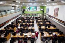 Traders work at the Nigerian Stock Exchange in Lagos, February 13, 2015. PHOTO BY REUTERS/Joe Penney