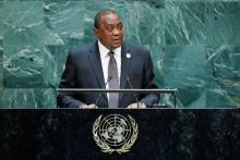 Kenyan President Uhuru Kenyatta addresses the 74th session of the United Nations General Assembly at U.N. headquarters in New York City, New York, U.S., September 25, 2019. PHOTO BY REUTERS/Eduardo Munoz