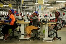 Workers sew clothes inside the Indochine Apparel PLC textile factory in Hawassa Industrial Park in Southern Nations, Nationalities and Peoples region, Ethiopia, November 17, 2017. PHOTO BY REUTERS/Tiksa Negeri