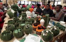Workers prepare preserved flowers and foliage at the Vermont Flowers export processing zone (EPZ) factory in Kenya's capital Nairobi. PHOTO BY REUTERS/Thomas Mukoya