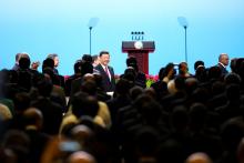 Chinese President Xi Jinping attends the High-level Dialogue between Chinese and African Leaders and Business and Industry Representatives at the sixth China-Africa Entrepreneur Conference at the Beijing National Convention Center in Beijing, China, September 3, 2018. PHOTO BY REUTERS/Lintao Zhang